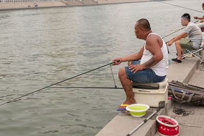 People enjoying in water