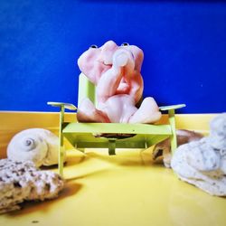 Close-up of ice cream on table