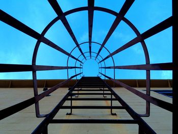 Metal structure against clear sky