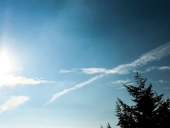 Low angle view of vapor trail in sky