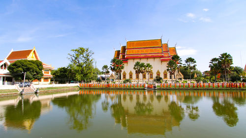 Reflection of building in lake