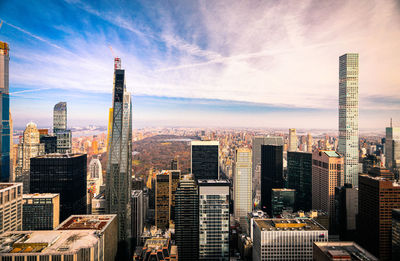 Modern buildings in city against sky