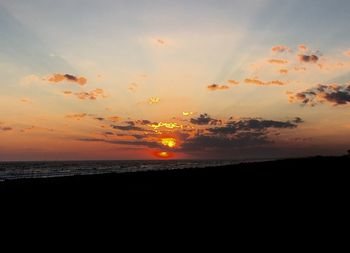 Scenic view of sea at sunset