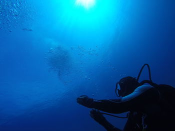 Man swimming in sea