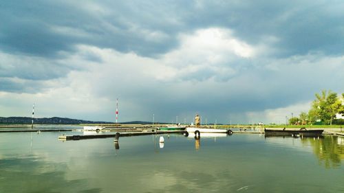 View of sea against cloudy sky