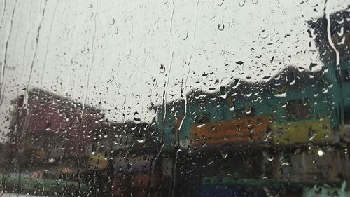 Close-up of water drops on glass