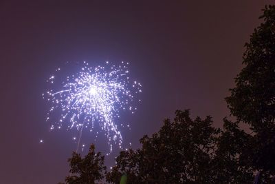 Low angle view of firework display