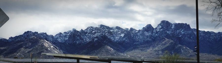 Panoramic view of mountains against sky