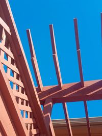 Low angle view of roof against clear sky