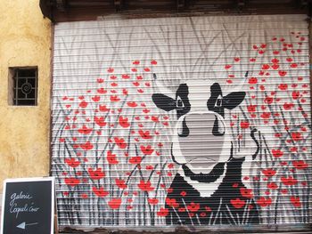 Close-up of red wall