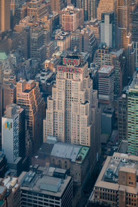 High angle view of buildings in city