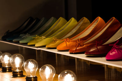 Close-up of illuminated lights