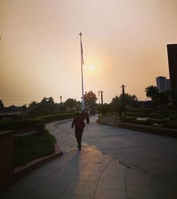 Street light at sunset