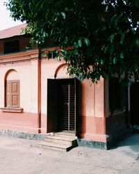 Exterior of house by tree