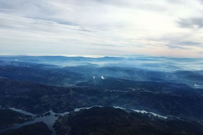 Aerial view of sea against sky