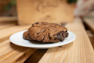 Close-up of cookies on table