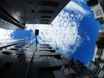 Low angle view of buildings against sky