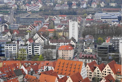 High angle shot of townscape