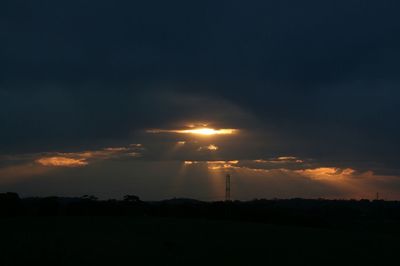 Scenic view of landscape against sky at sunset