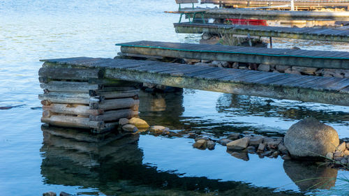 Stack of rocks by sea