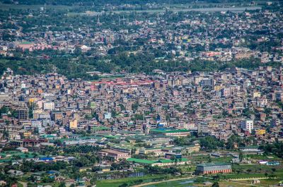 High angle view of cityscape