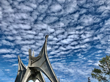 Low angle view of sailboat against sky