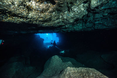 Man swimming in sea