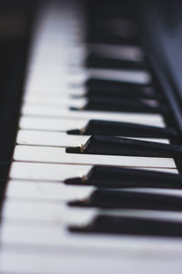 Close-up of piano keys