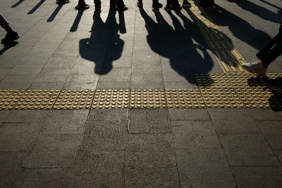 Shadow of a walking person.