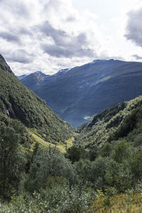 Scenic view of mountains against sky