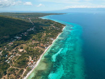 High angle view of sea against sky