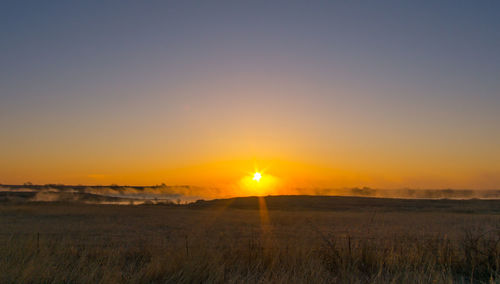 Scenic view of landscape at sunset