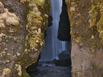 Scenic view of waterfall