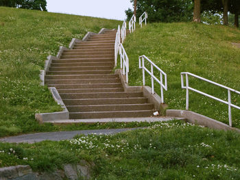 View of staircase in park