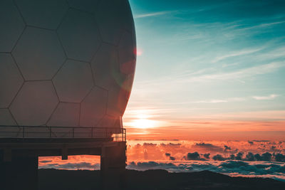 Radar station at sunrise