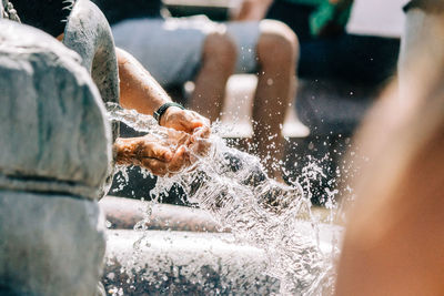 Close-up of people in water