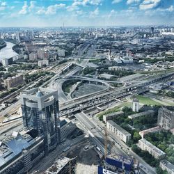 High angle view of cityscape