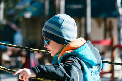 Side view of boy