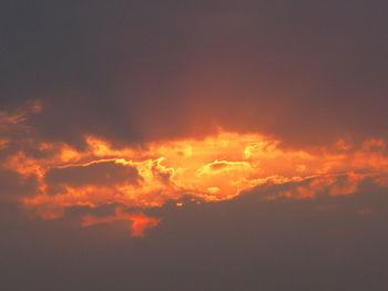 Low angle view of clouds in sky during sunset