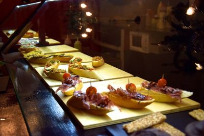 Close-up of food on table