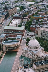 High angle view of city