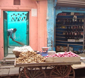 Close-up of market stall