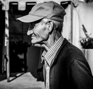 Side view of man looking away