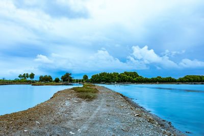 Scenic view of beach against sky