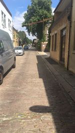 Cars parked in front of building