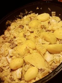 High angle view of meal served in plate