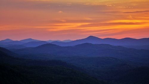 Scenic view of dramatic sky during sunset