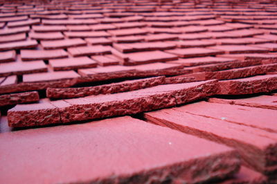 Close up of tiled roof