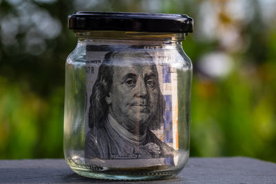 Close-up of jar