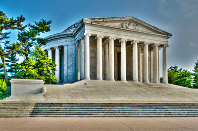 Low angle view of historical building against sky